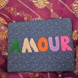 Stella & Dot Multicolor 'Amour' Embroidered Pouch